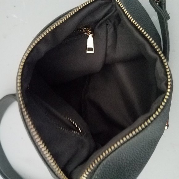 Gray Gold Zip Logo Crossbody Bag - Picture 4 of 6